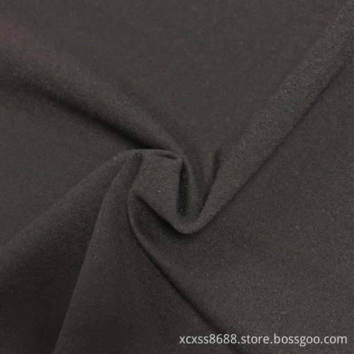 Tung bomull spandex svart franskt frottéstickat tyg